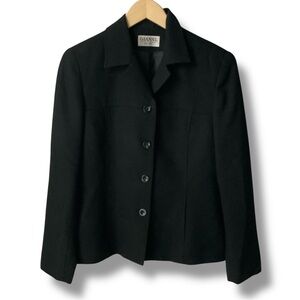 Vintage GIANNI Blazer 100% Wool Made in USA Black Size 8